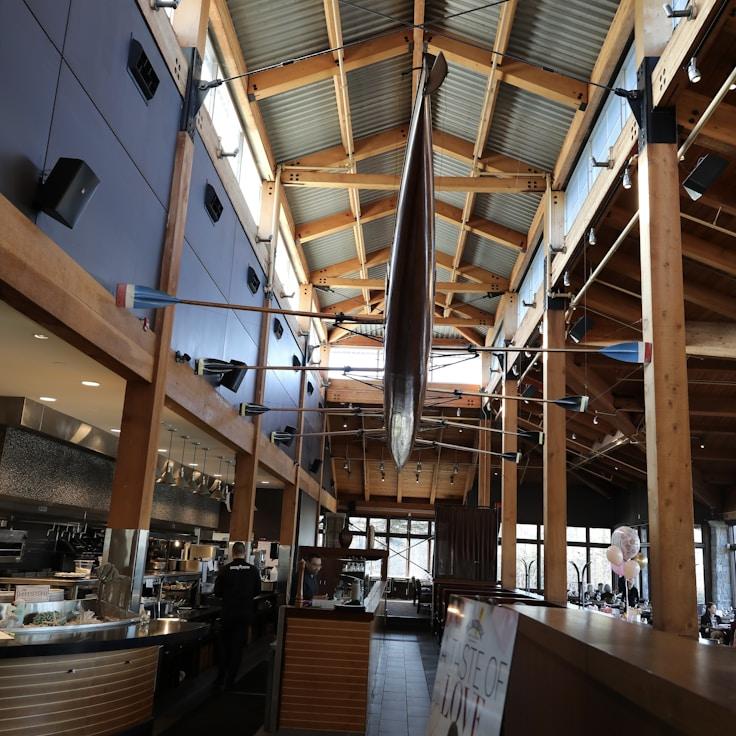 Restaurant interior with private family seating